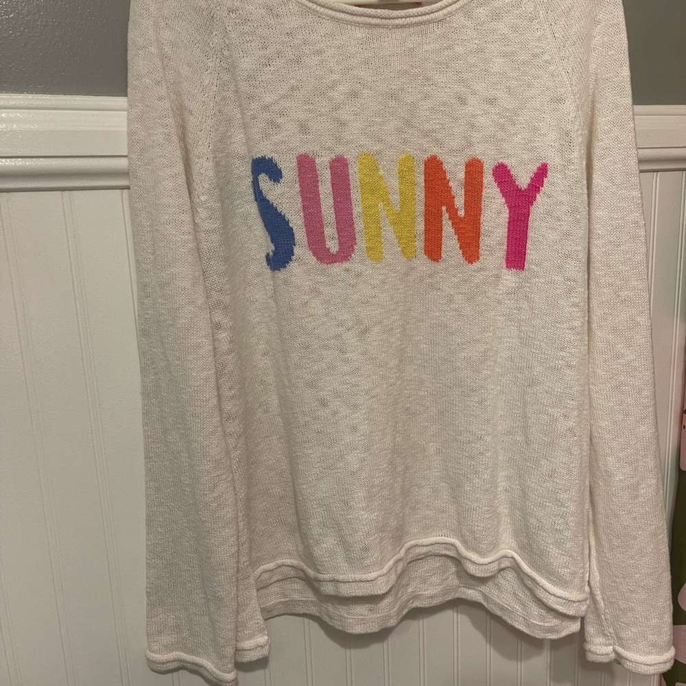 Lilly Pulitzer Cream Sweater with Colorful 'SUNNY' Design